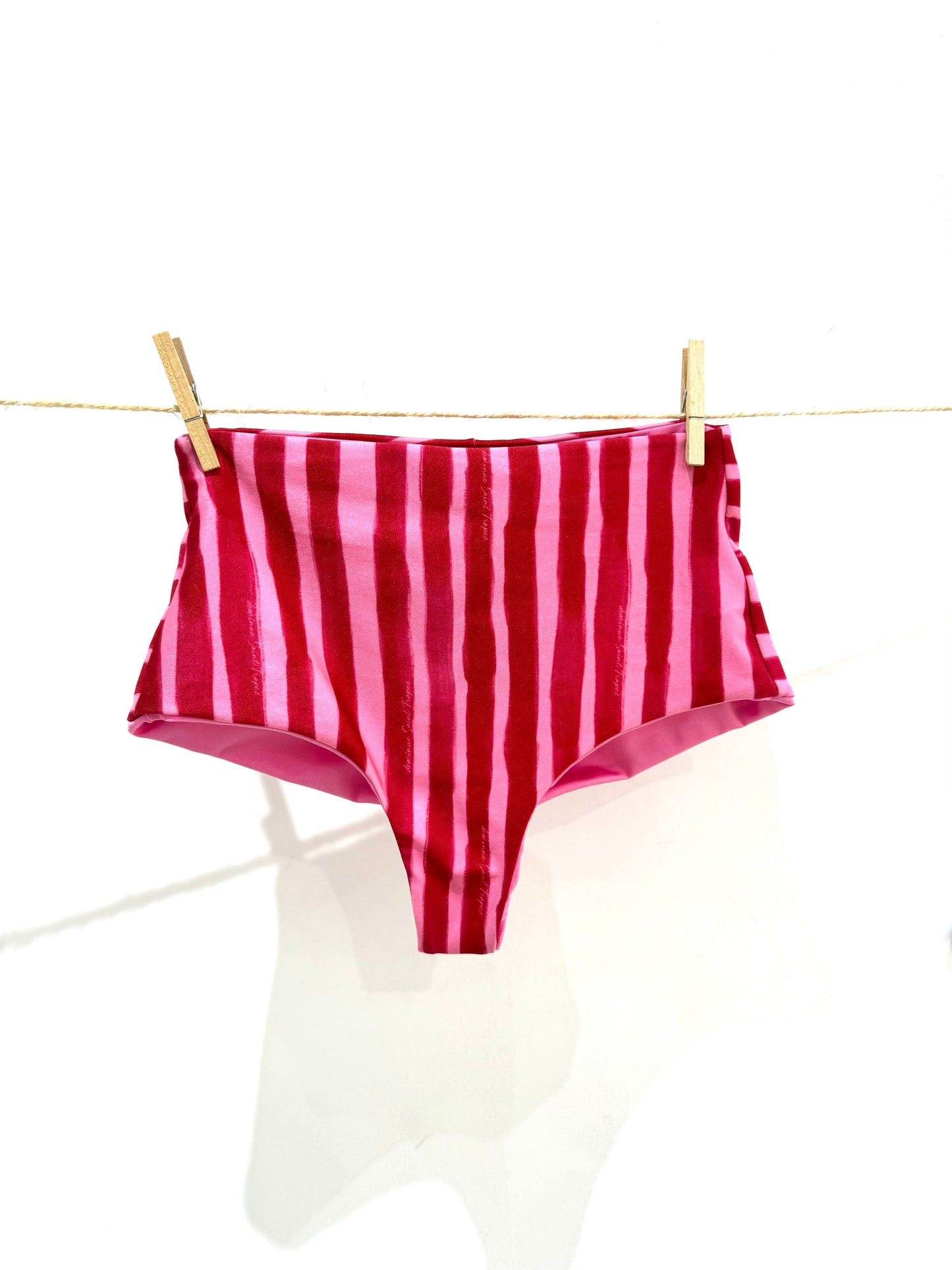 Bikini brésilien taille haute rayures;;;