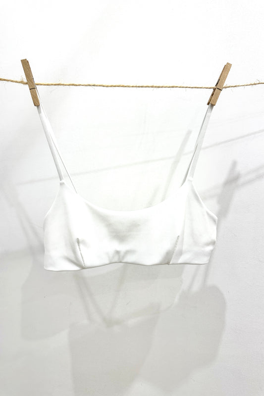 brassière de bikini bretelles fines blanc